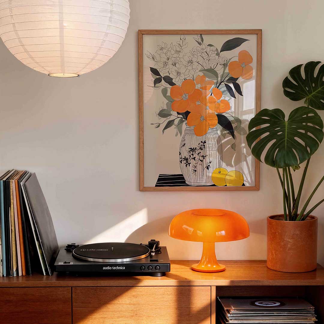 Bloemen in vaas Poster
