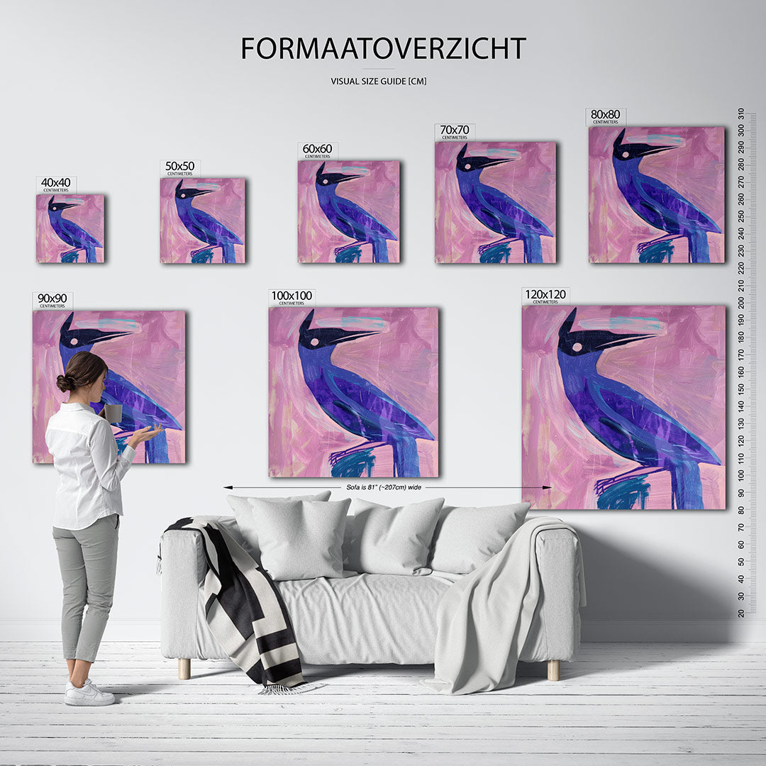 Vogelsilhouet in kleuren Kunstwerk