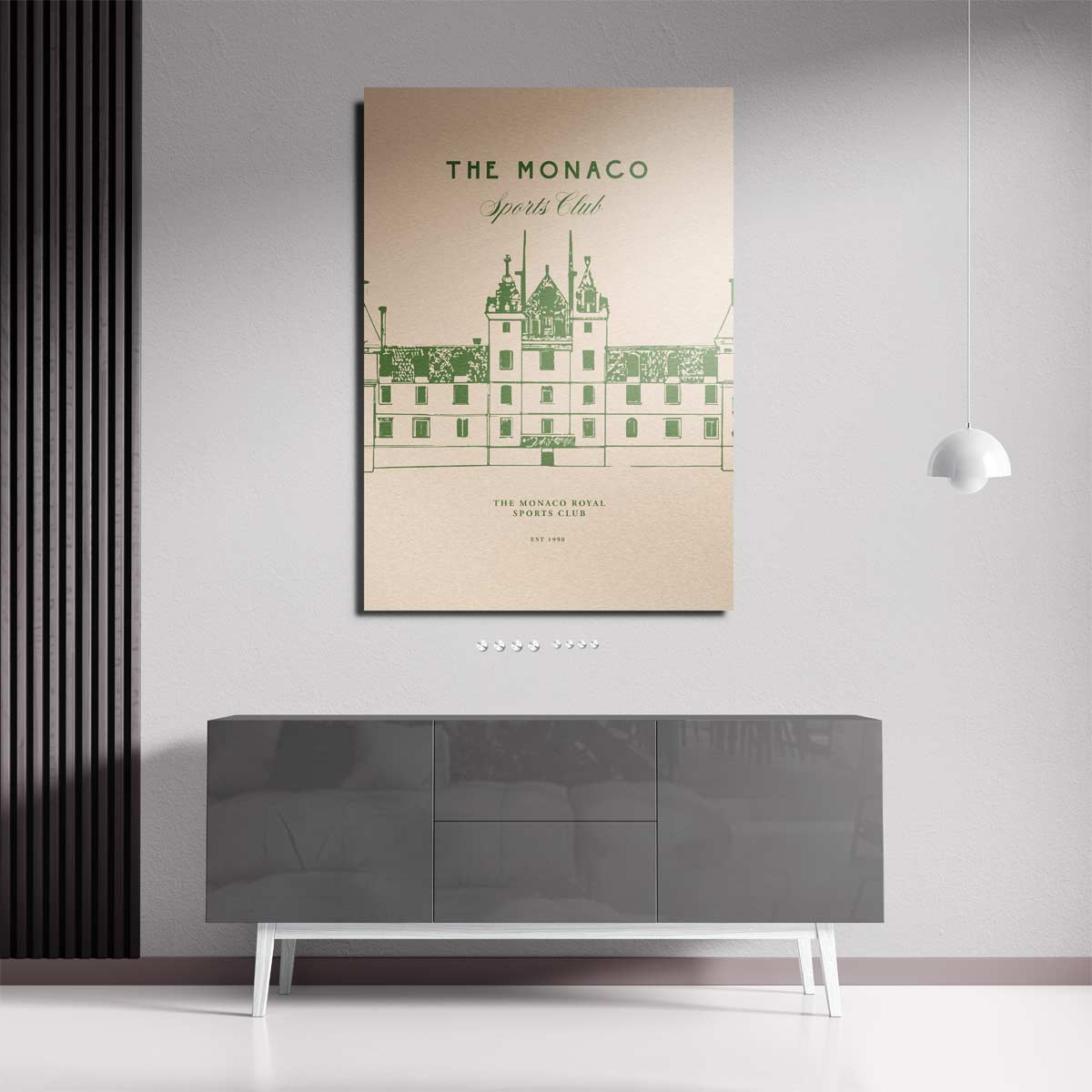 Elegante Architectuur van Monaco Sports Club Kunstwerk-canvas-dibond-plexiglas-wanddecoratie-WallArtistic