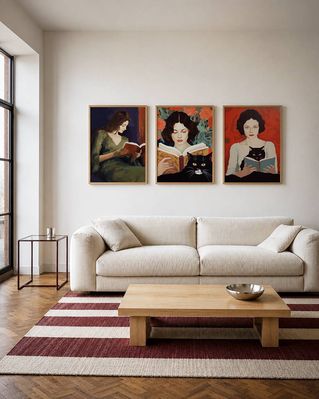 Lezende vrouw Posterset