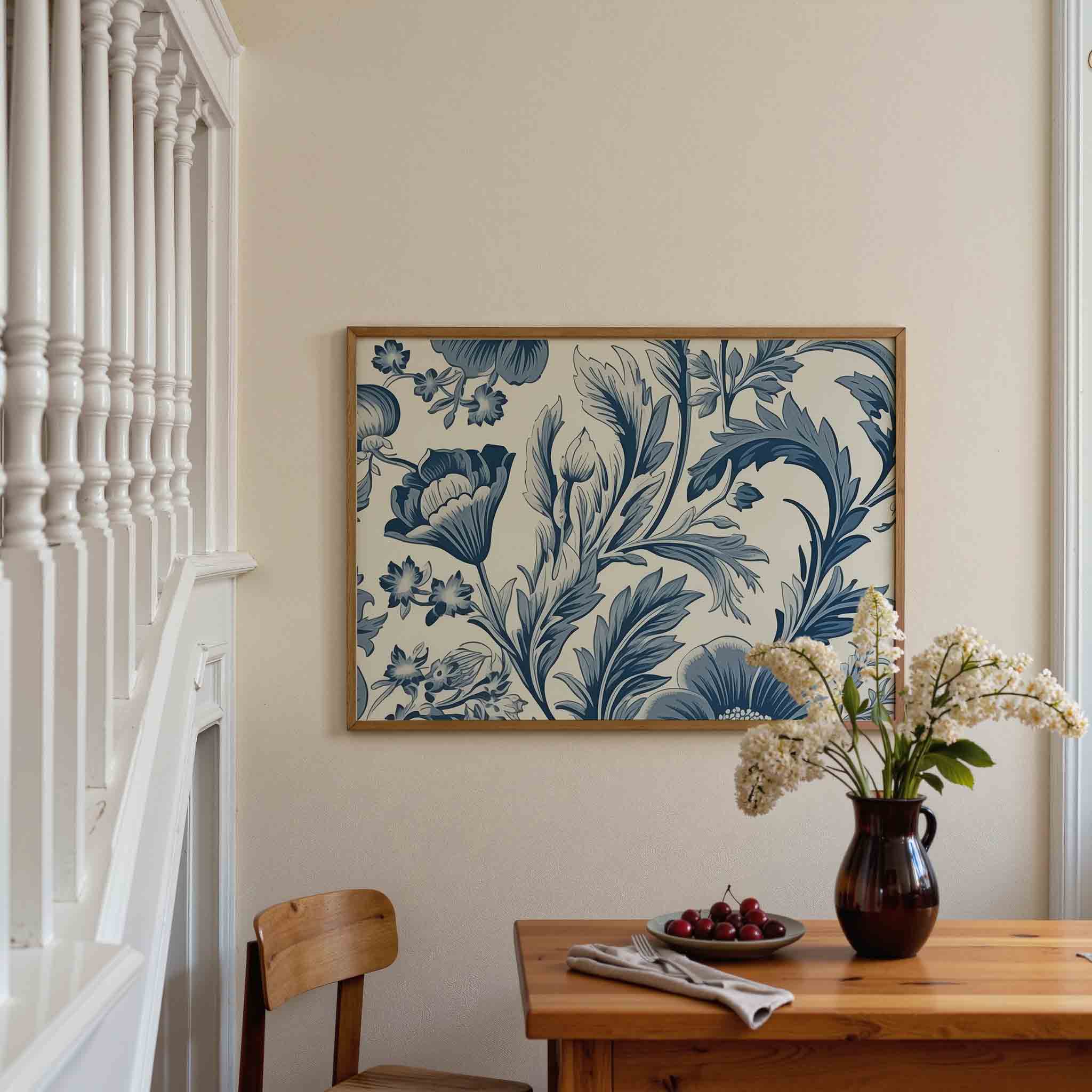 Blauwe bloemen Poster