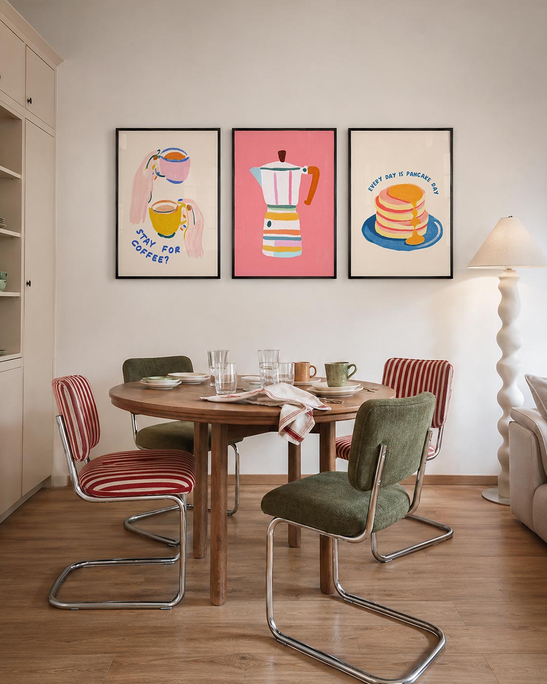 Kleurrijke koffiemomenten Posterset