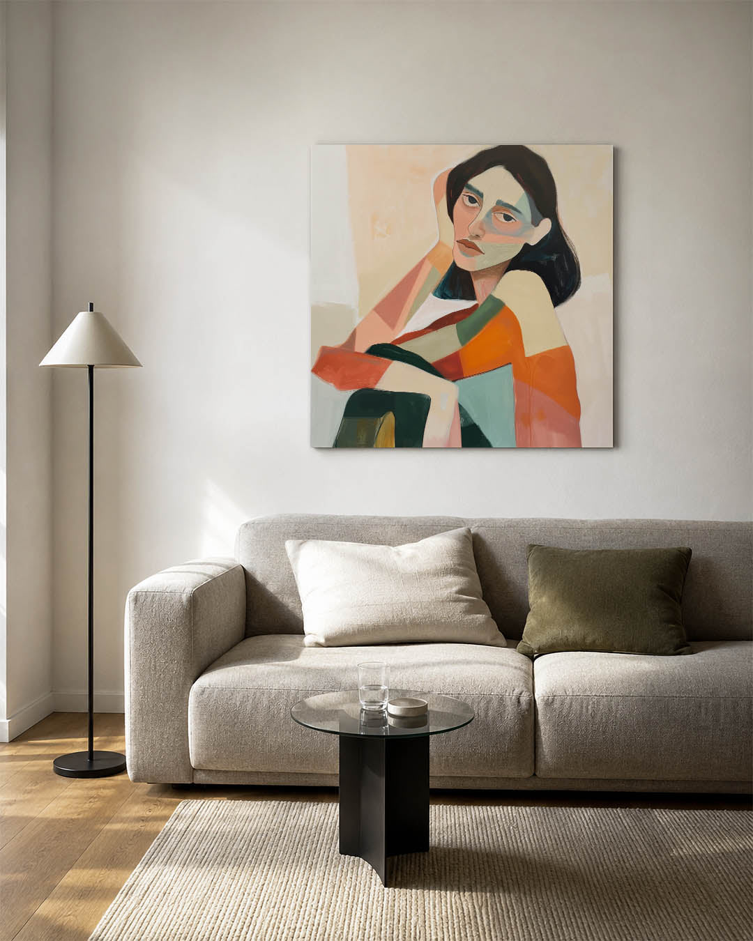 Vrouwelijk portret kleuren Kunstwerk