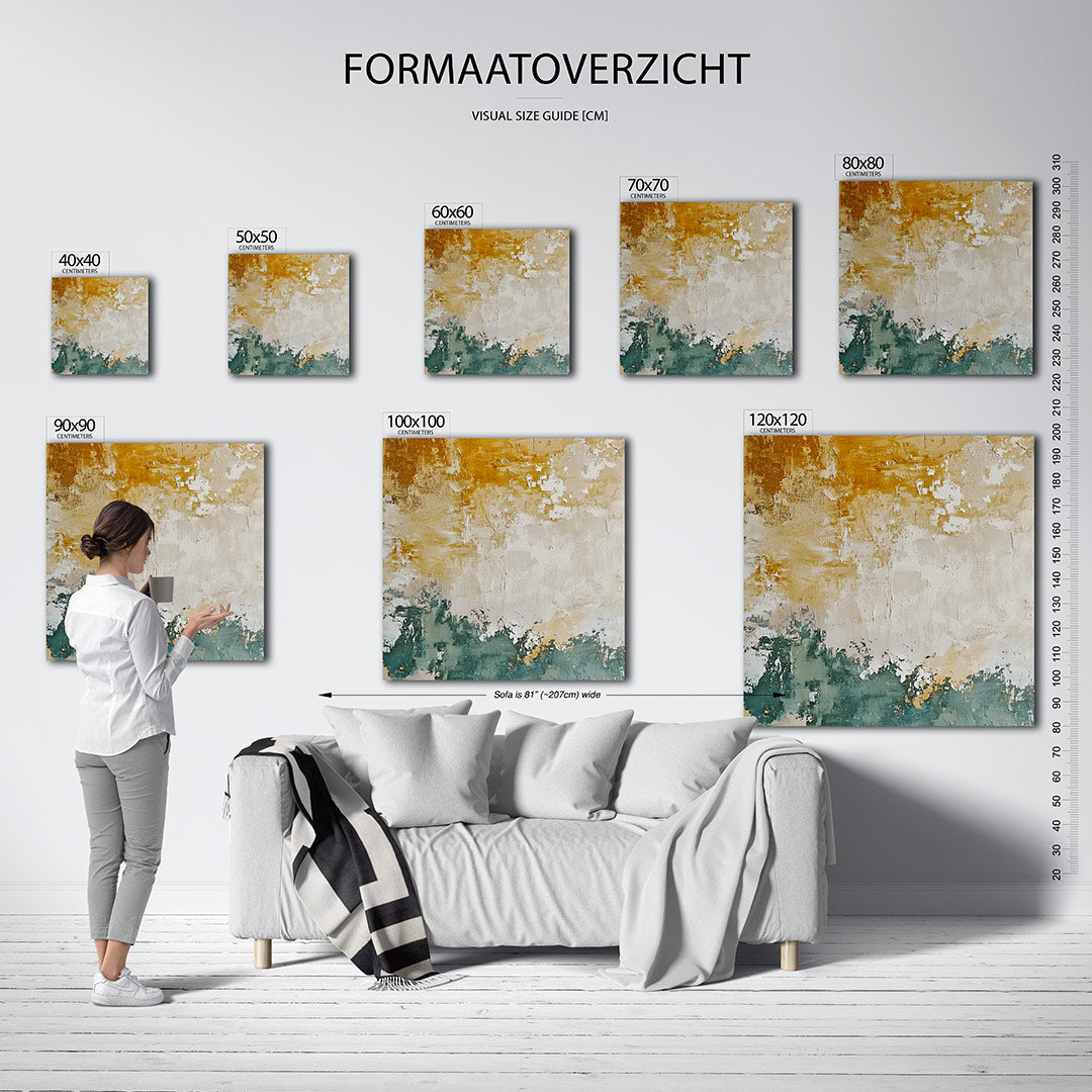 Gelaagde kleurencompositie Kunstwerk