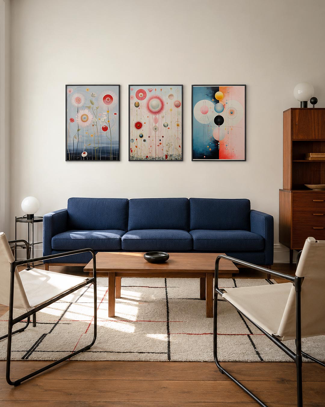 Bloemvormen en lijnen Posterset