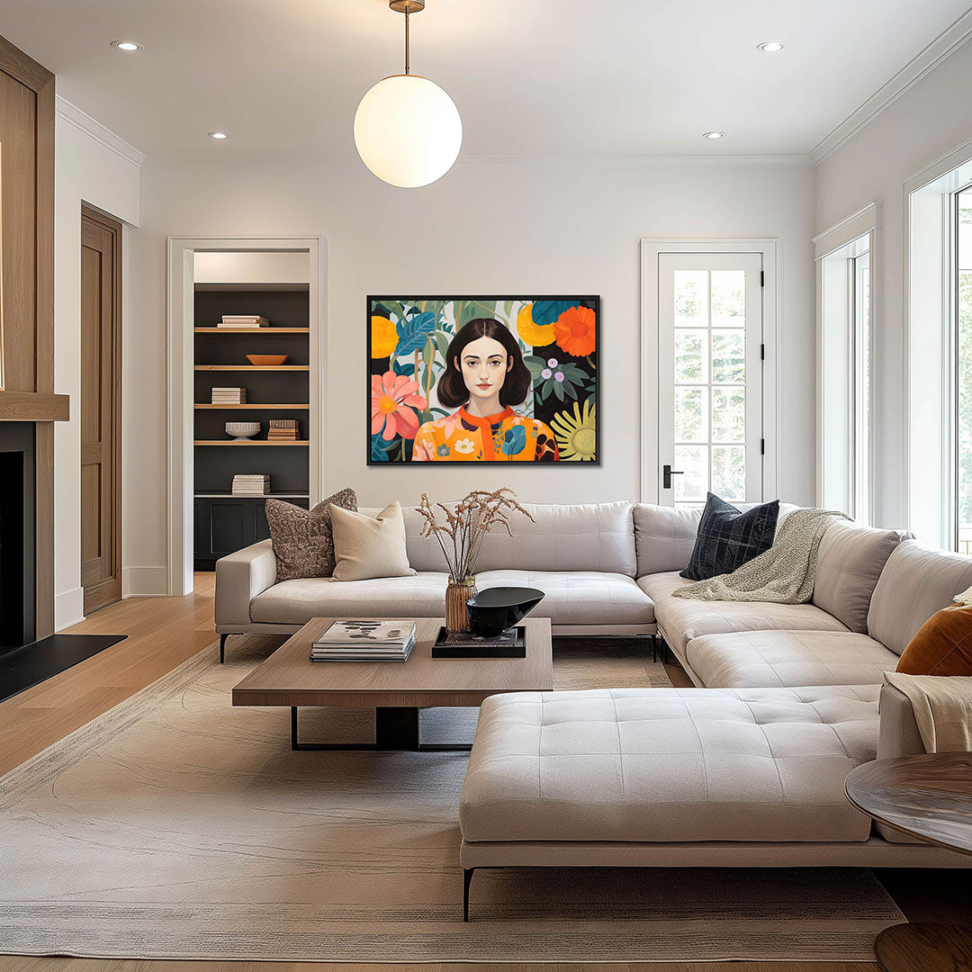 Bloemrijke portret Kunstwerk