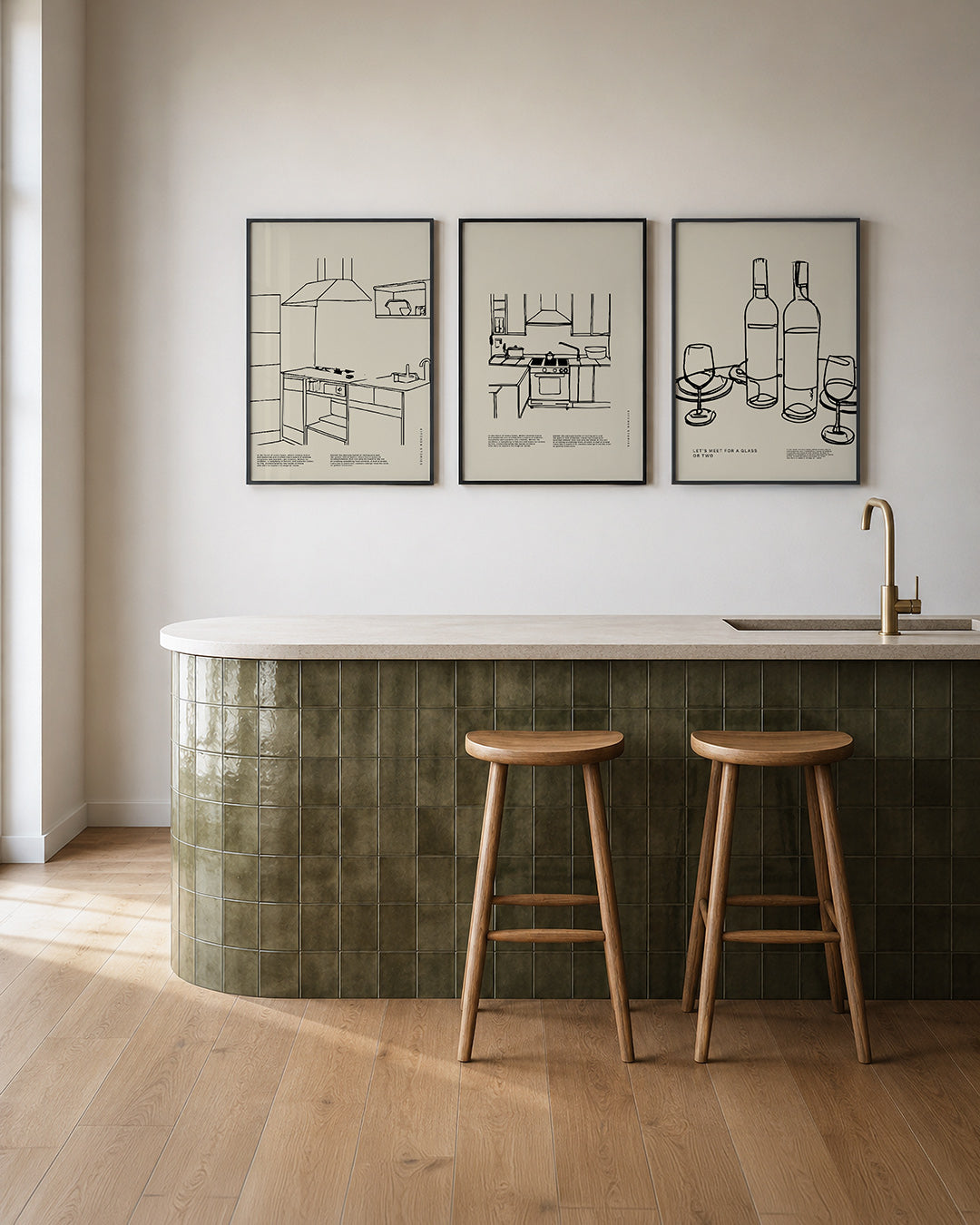 Keukenlijnenspel Posterset