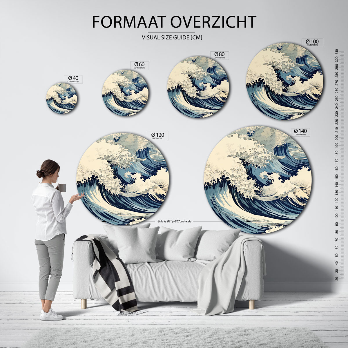 Golven en schuim Muurcirkel