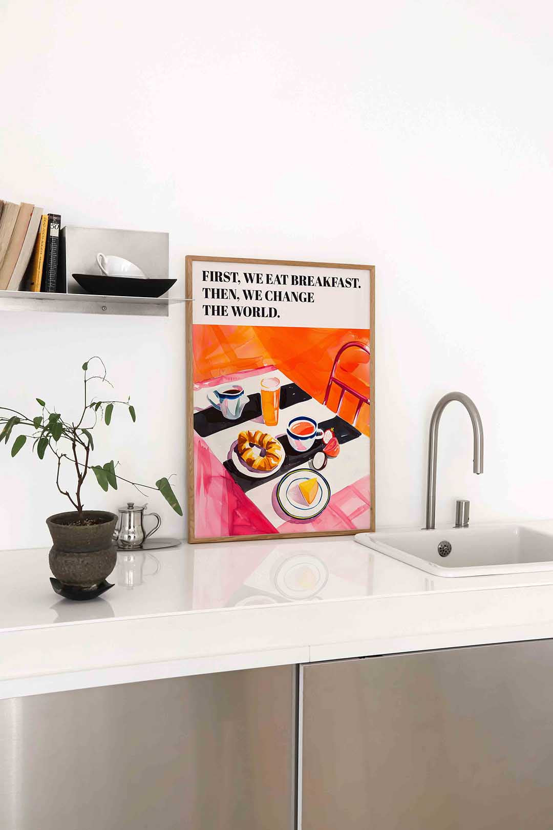 Ontbijttafel met tekst Poster
