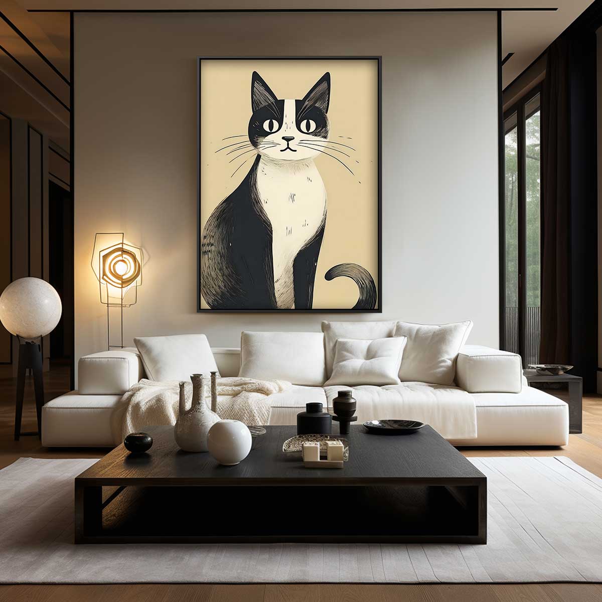 Tijdloze Kat op Behang Kunstwerk