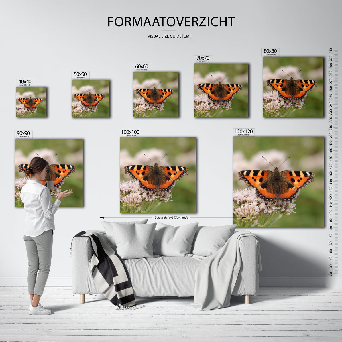Vlinder op bloem Poster