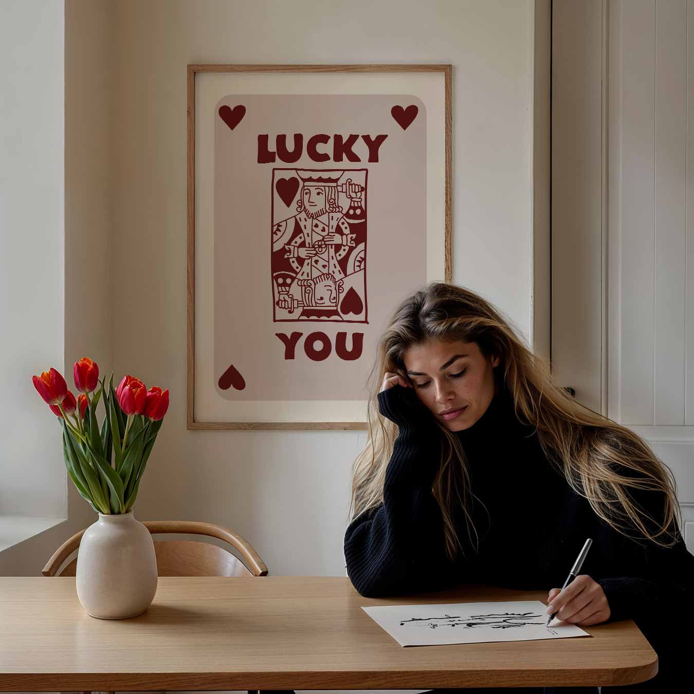 Lucky You Speelkaart Poster-WallArtistic