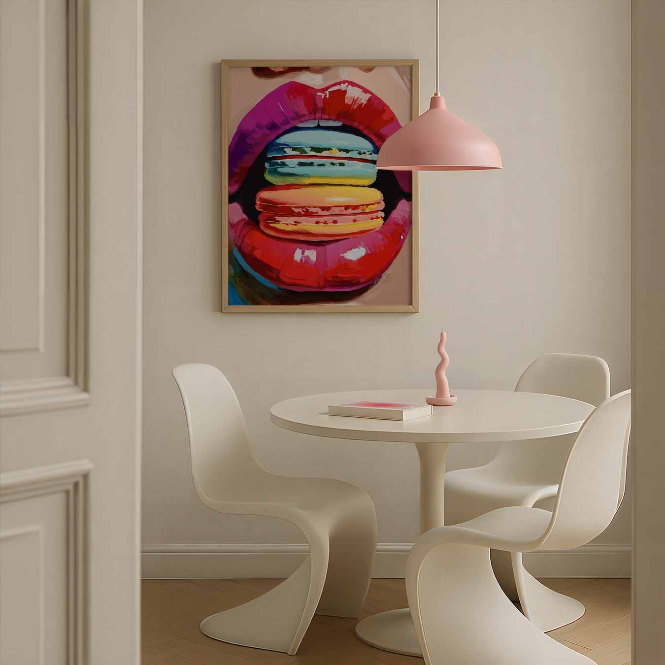 Kleurrijke Macaron Lippen Poster-WallArtistic