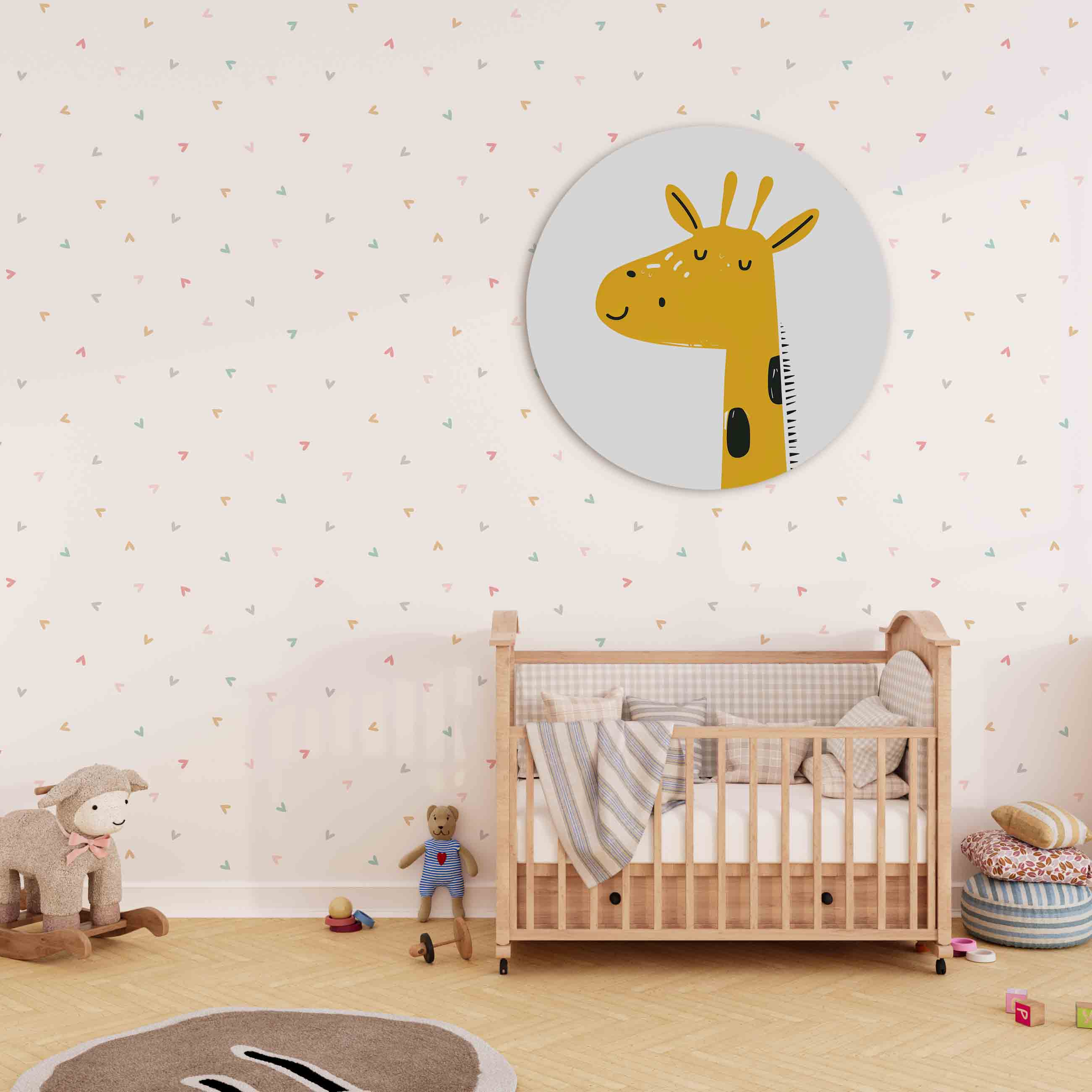 Giraffe illustratie Muurcirkel