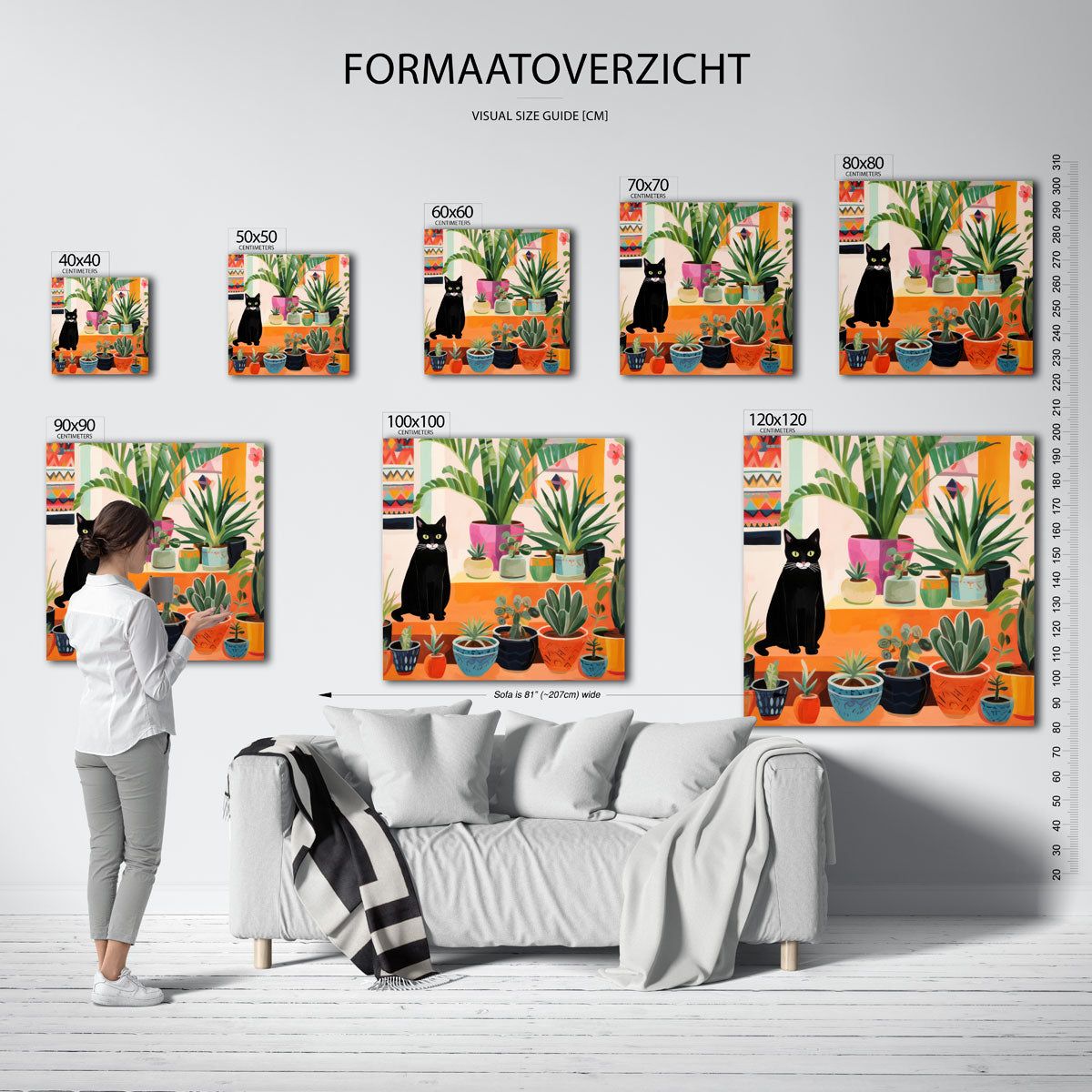 Kat en planten Poster