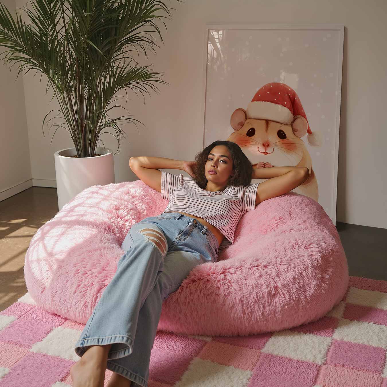 Schattige Kerst Hamster Poster-WallArtistic