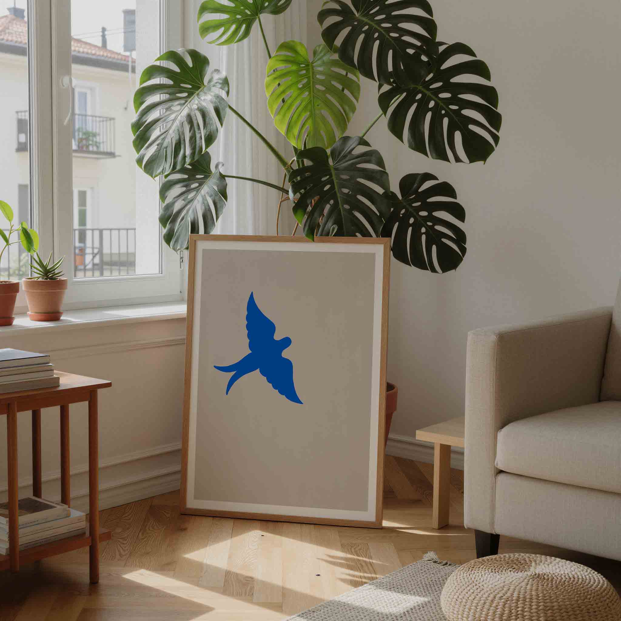 Blauwe vogel Poster