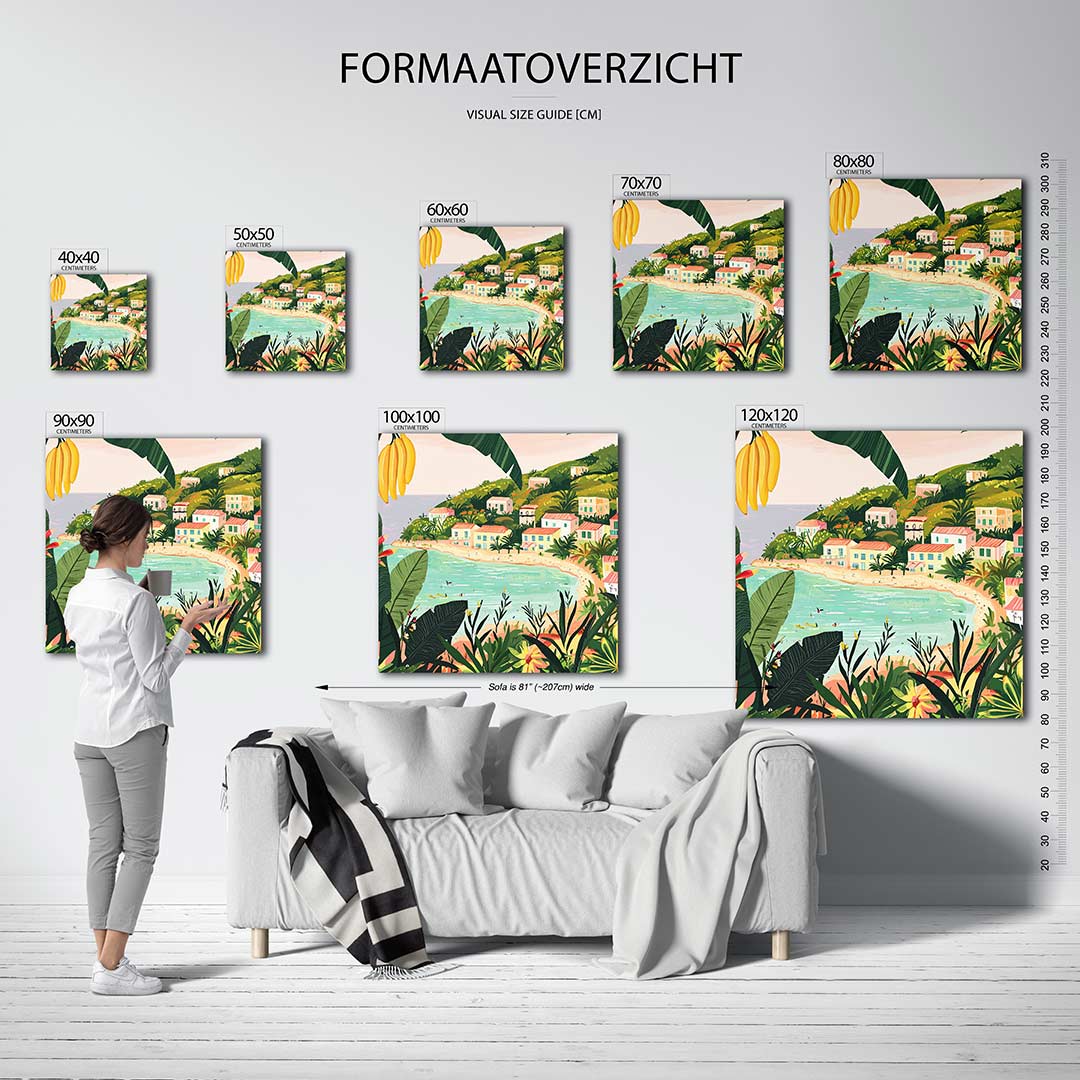 Zonnige kust illustratie Kunstwerk