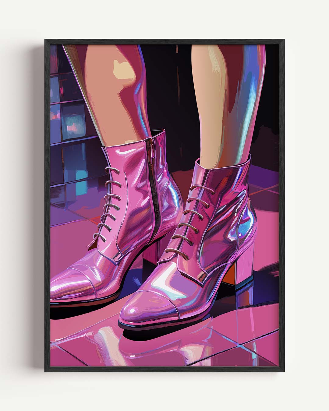 Trendy Roze Enkellaarsjes Poster-WallArtistic