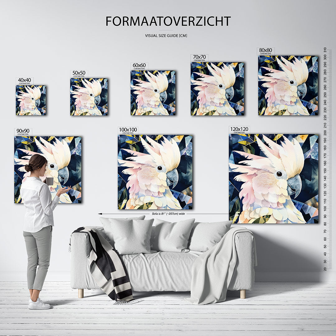 Vogelsilhouet met geometrie Kunstwerk
