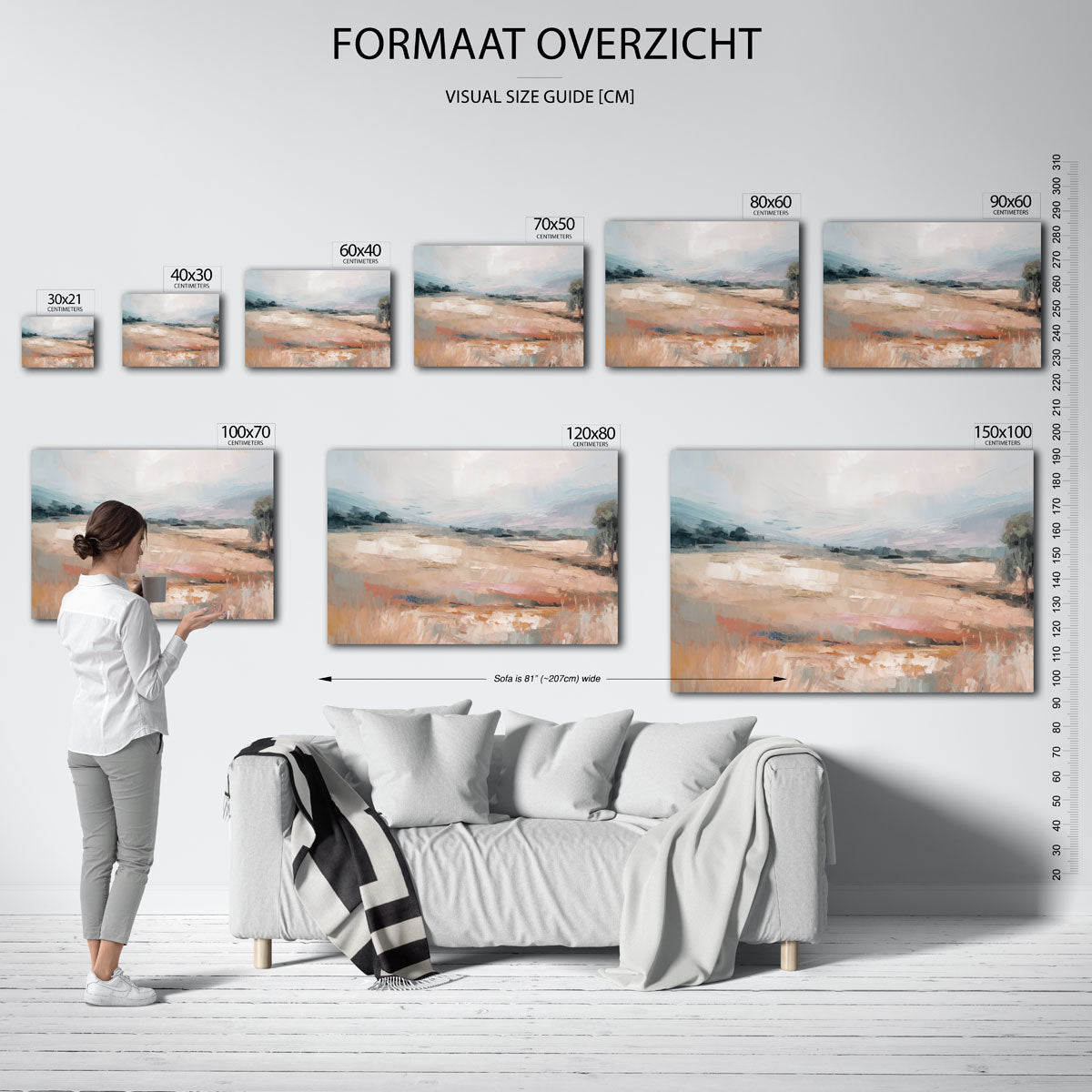 Landschap in zachte tinten Poster