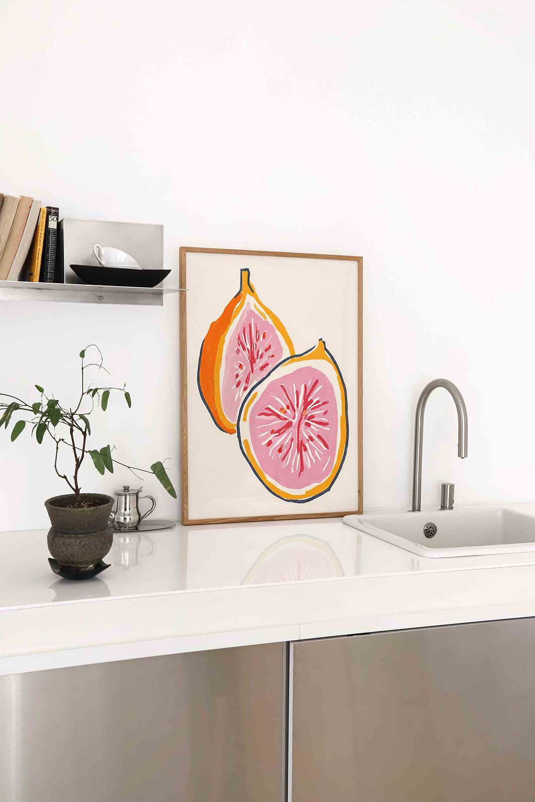 Vijgen in oranje en roze Poster