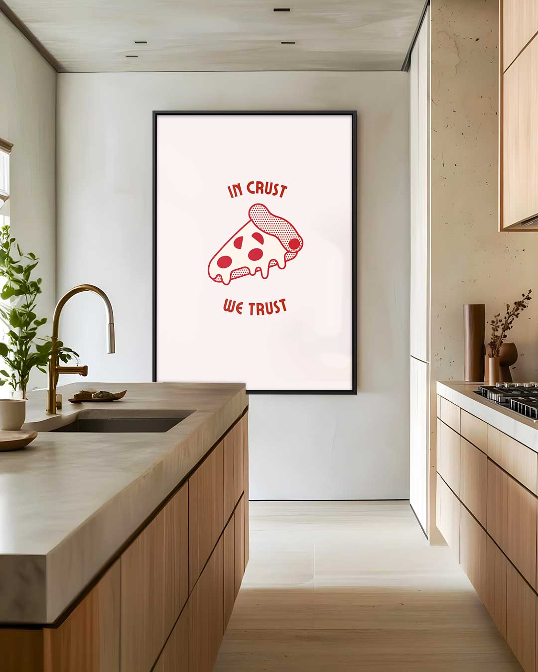 In Crust We Trust Poster Kunstwerk-canvas-dibond-plexiglas-wanddecoratie-WallArtistic