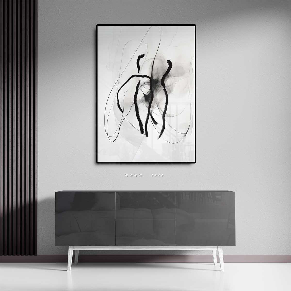 Dansende Lijnen in Mist Kunstwerk-canvas-dibond-plexiglas-wanddecoratie-WallArtistic