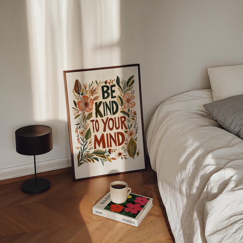 Bloemenposter met Inspirerende Tekst Poster-WallArtistic