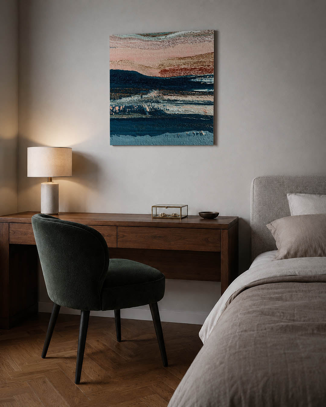Gelaagde kleurencompositie Kunstwerk