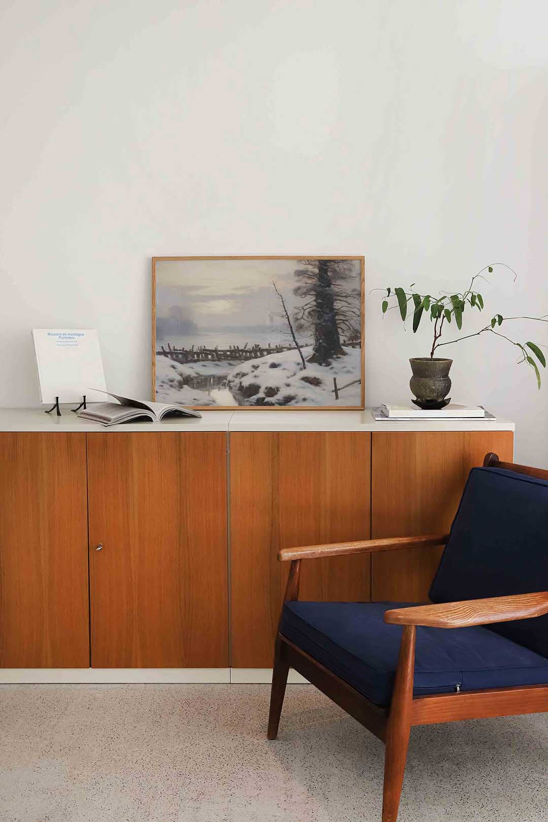 Winterlandschap met sneeuw Poster