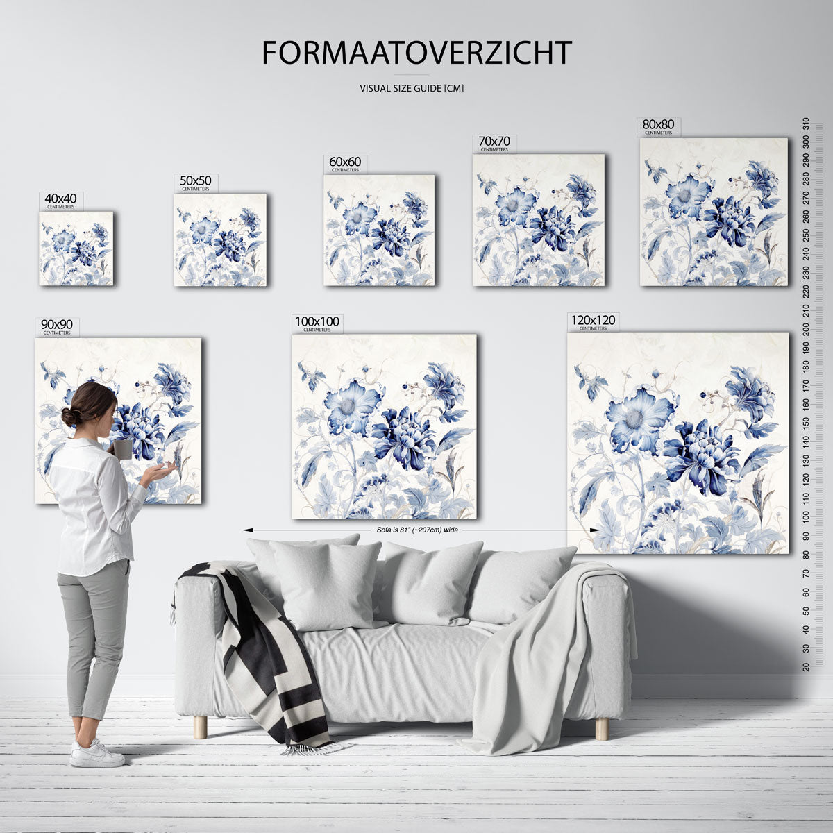 Blauwe bloemen Poster