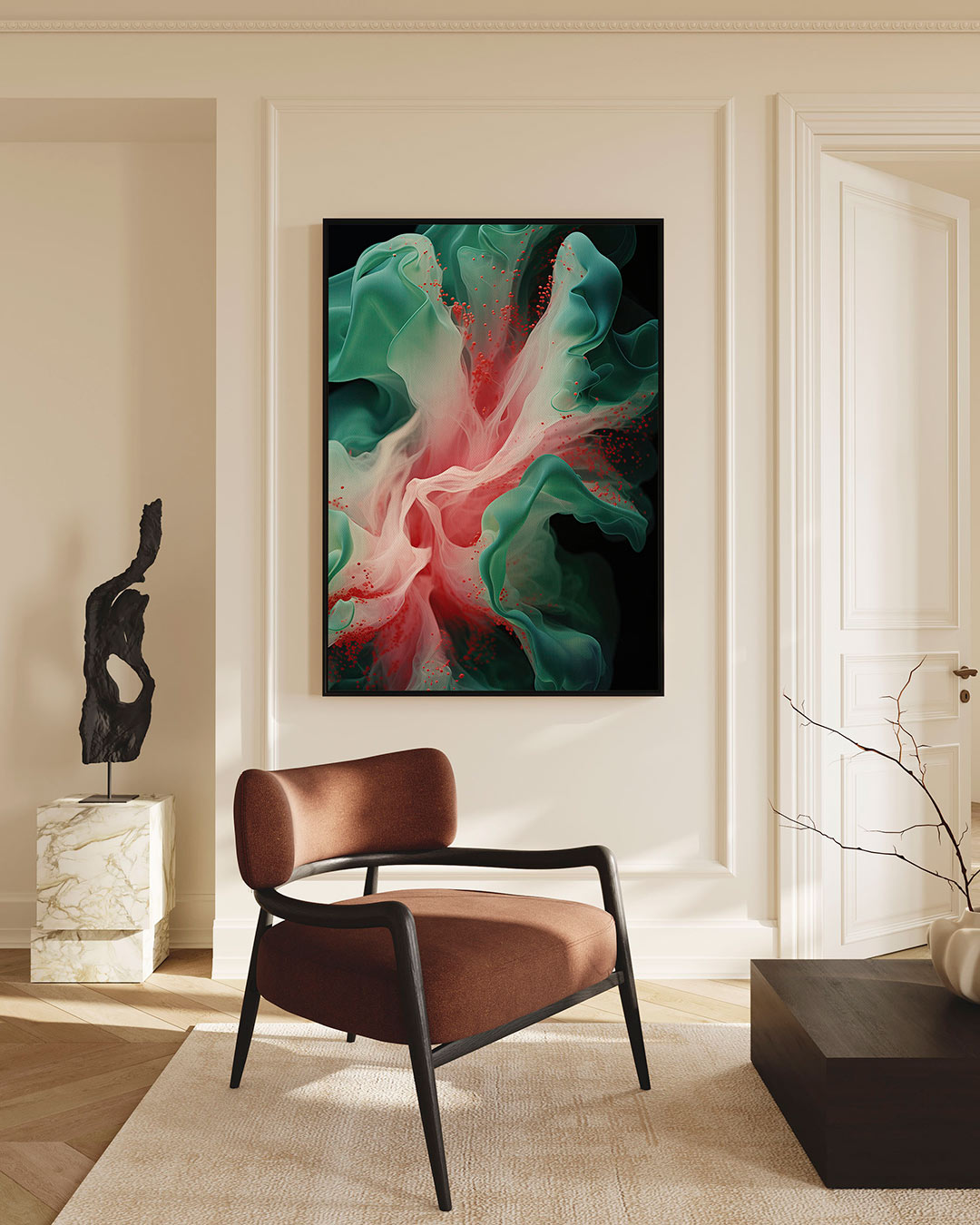 Vloeiende kleurenexplosie Kunstwerk