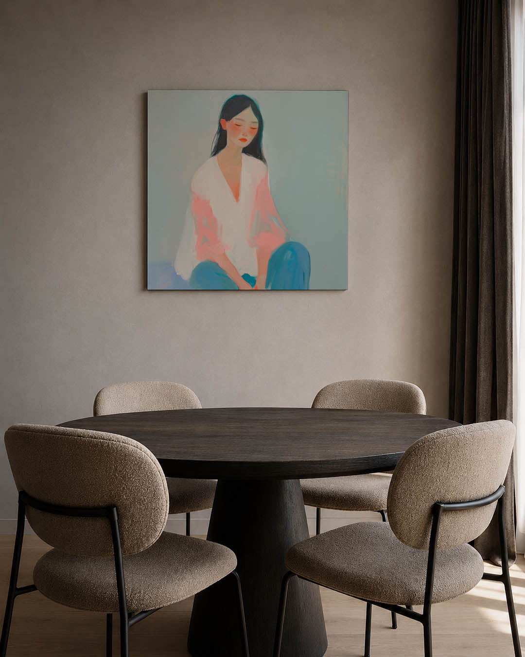 Dromerige vrouw Kunstwerk