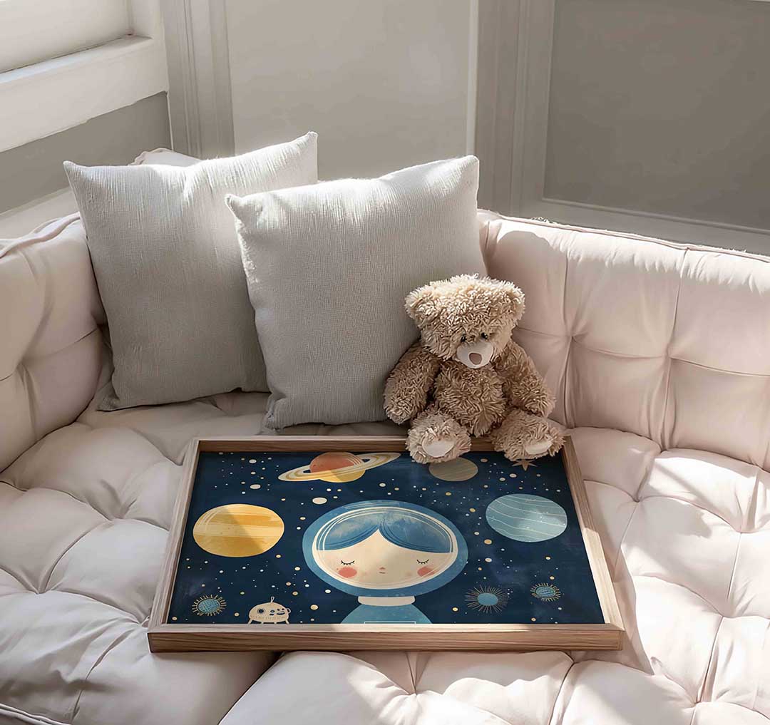 Astronaut en planeten Poster