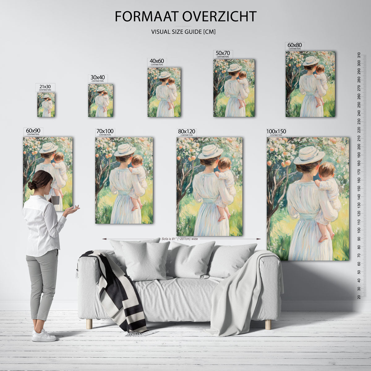 Moeder en kind onder boom Poster