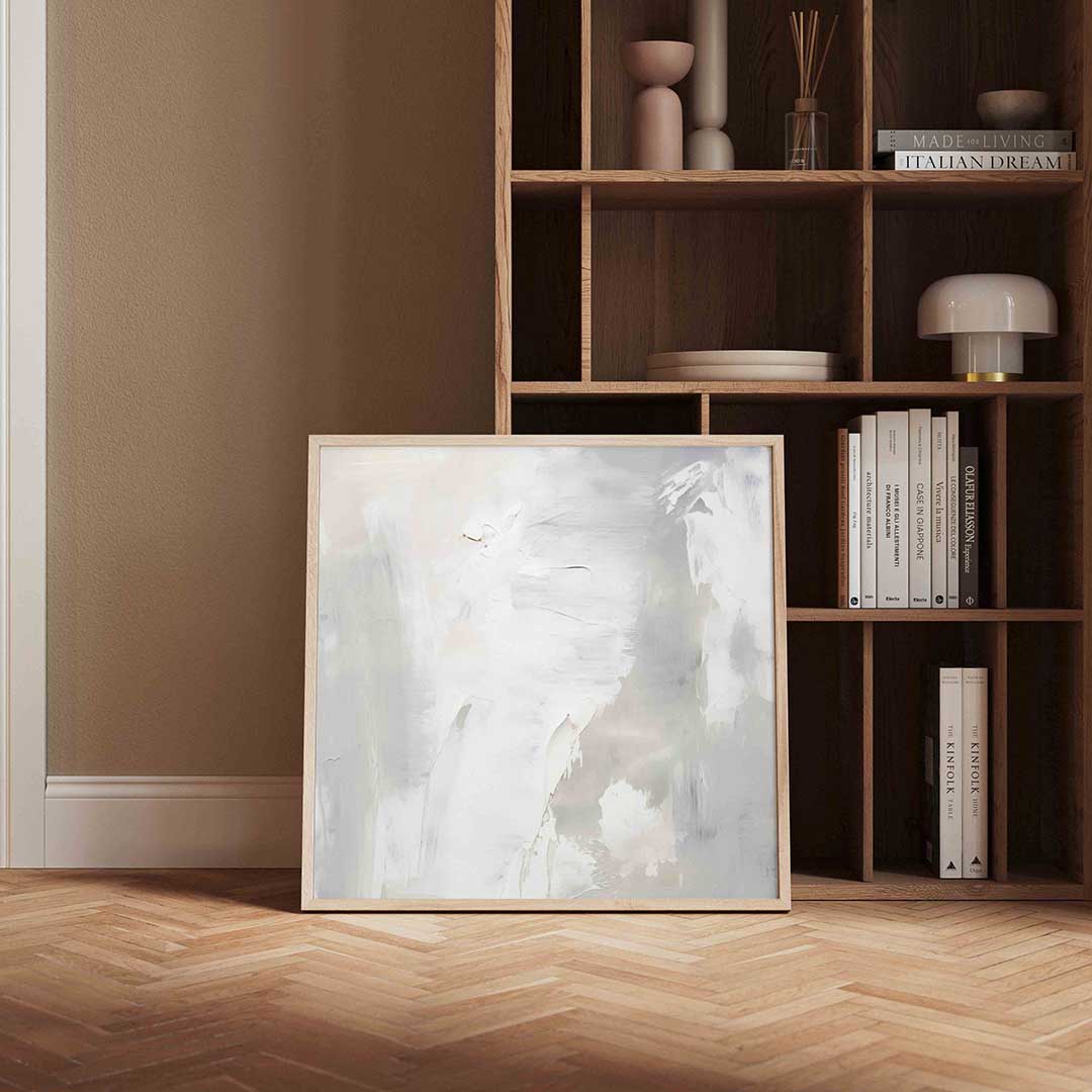 Abstracte grijze en witte Poster