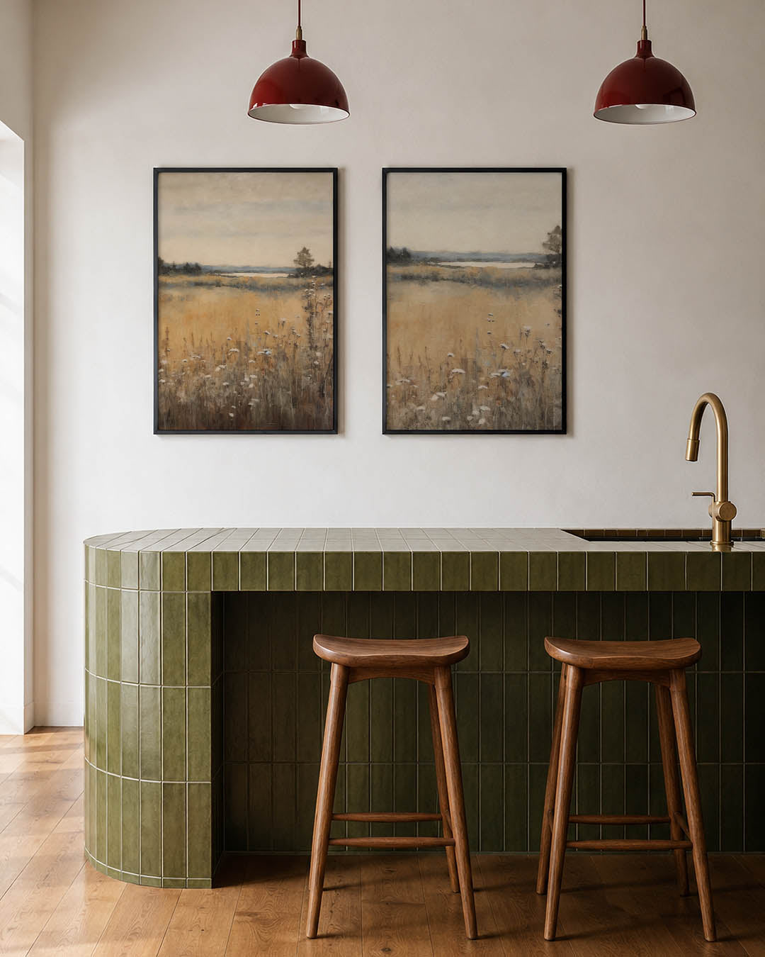 Rustige landschapstonen Posterset