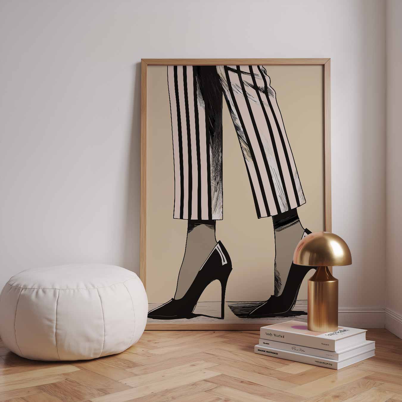 Stijlvolle Stripes Damenposter-WallArtistic