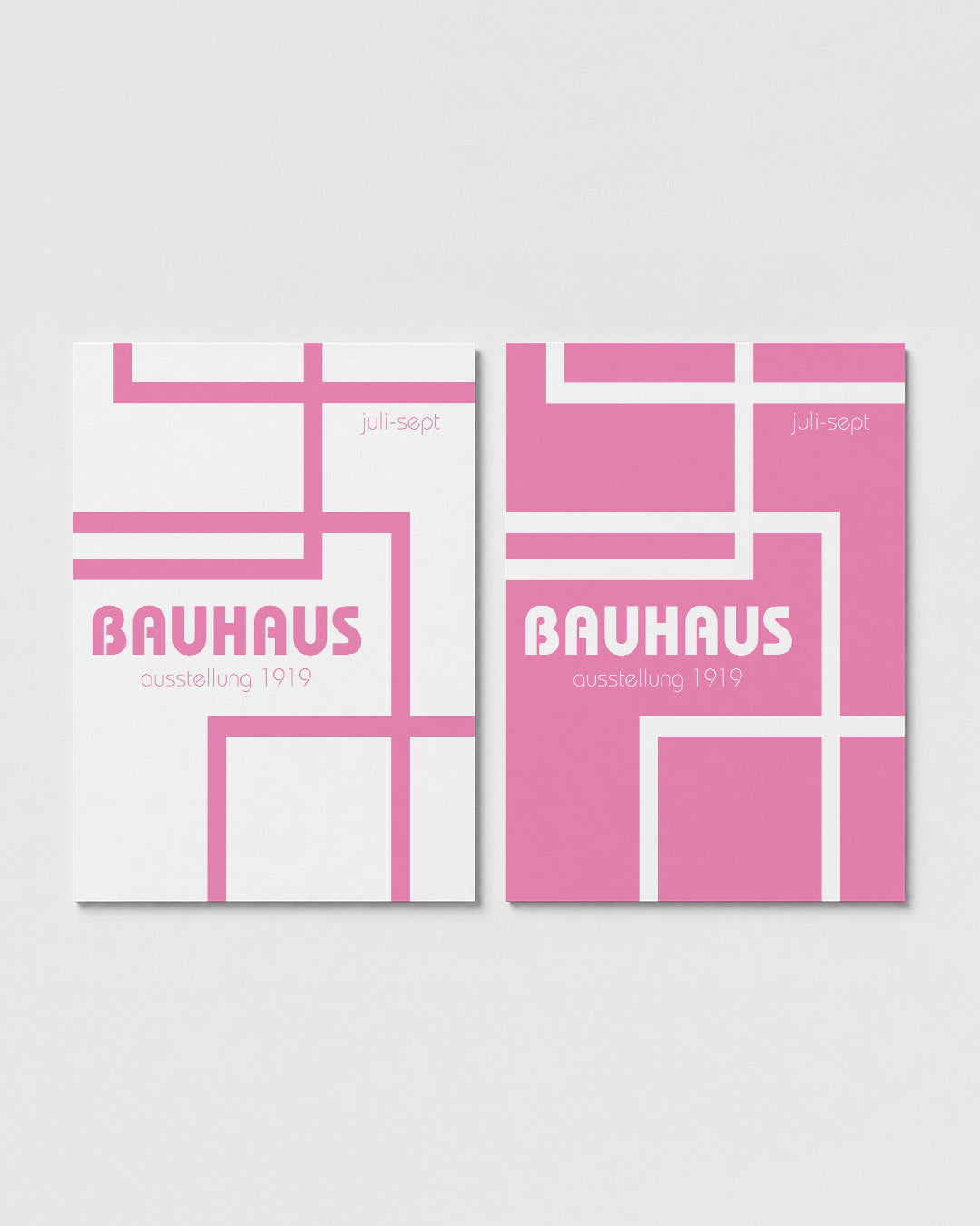 Roze lijnenspel Posterset