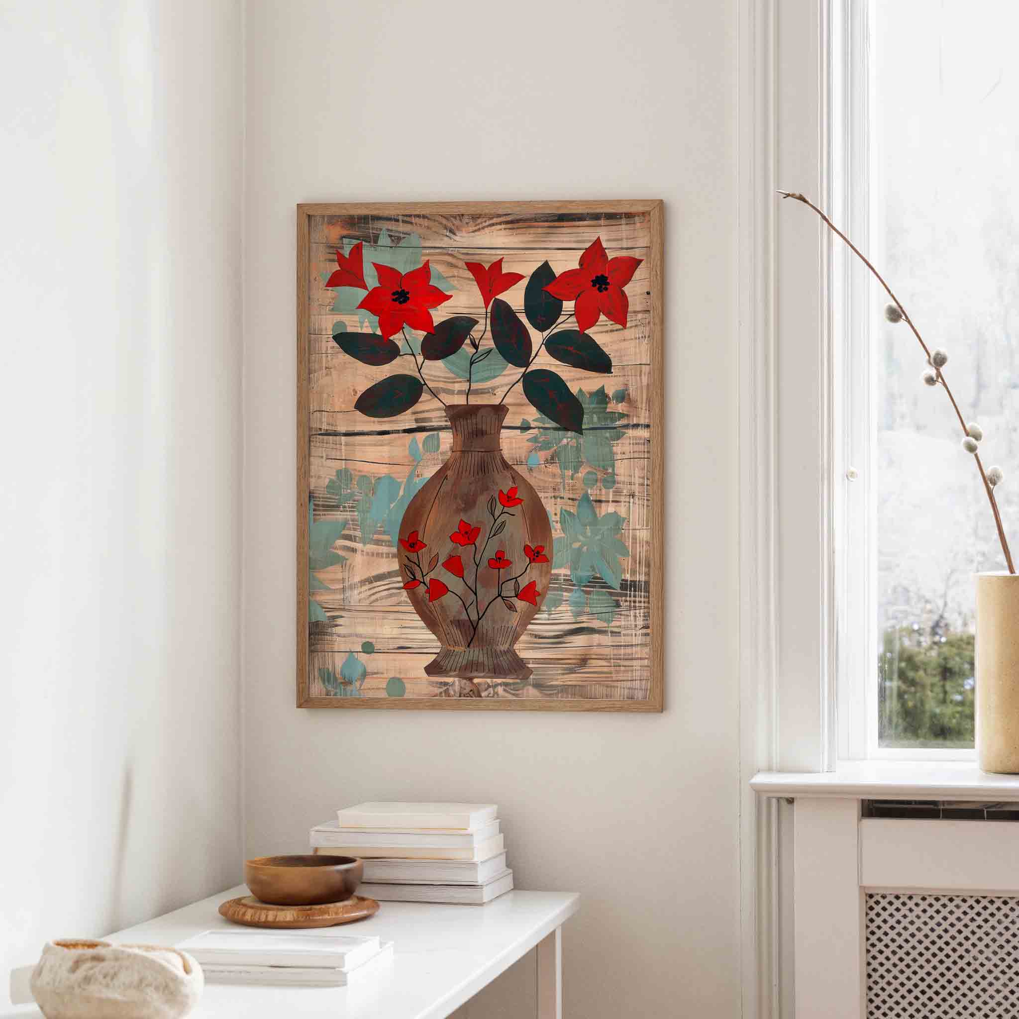 Bloemen in vaas Poster