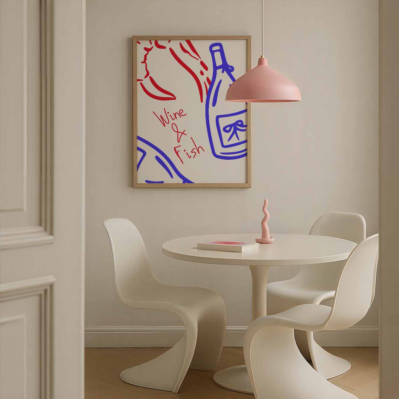 Wijn & Vis Poster-WallArtistic