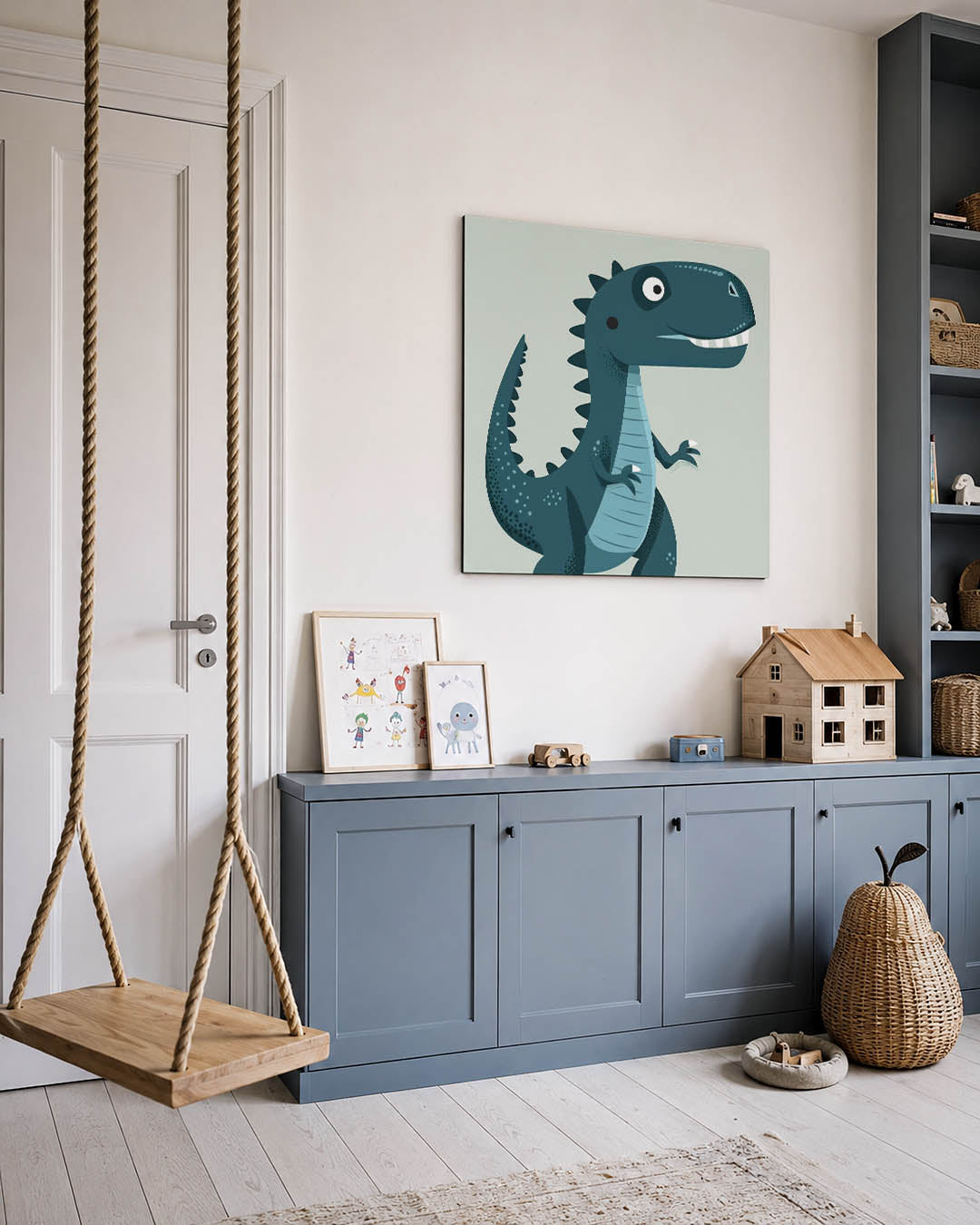 Speelse dino illustratie Kunstwerk