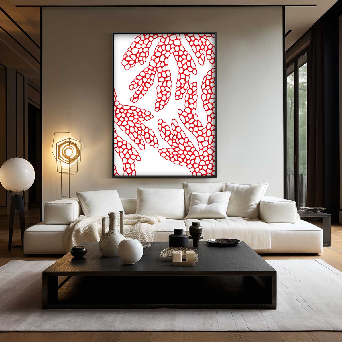 Bloemige Koraalvormen Kunstwerk-canvas-dibond-plexiglas-wanddecoratie-WallArtistic