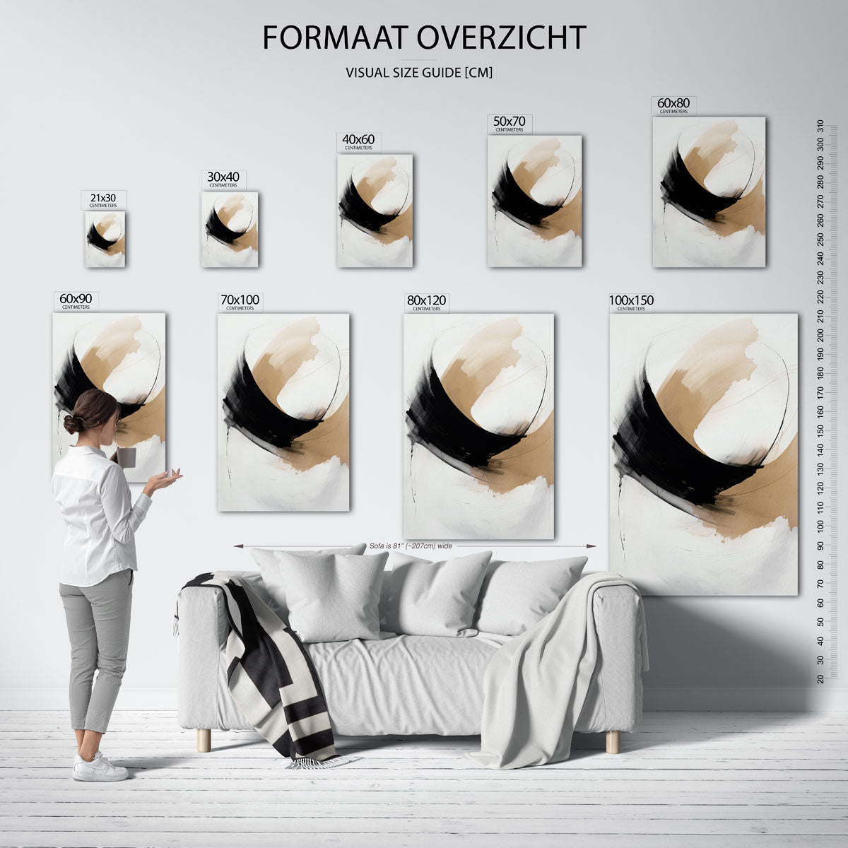 Abstracte penseelstreken Poster
