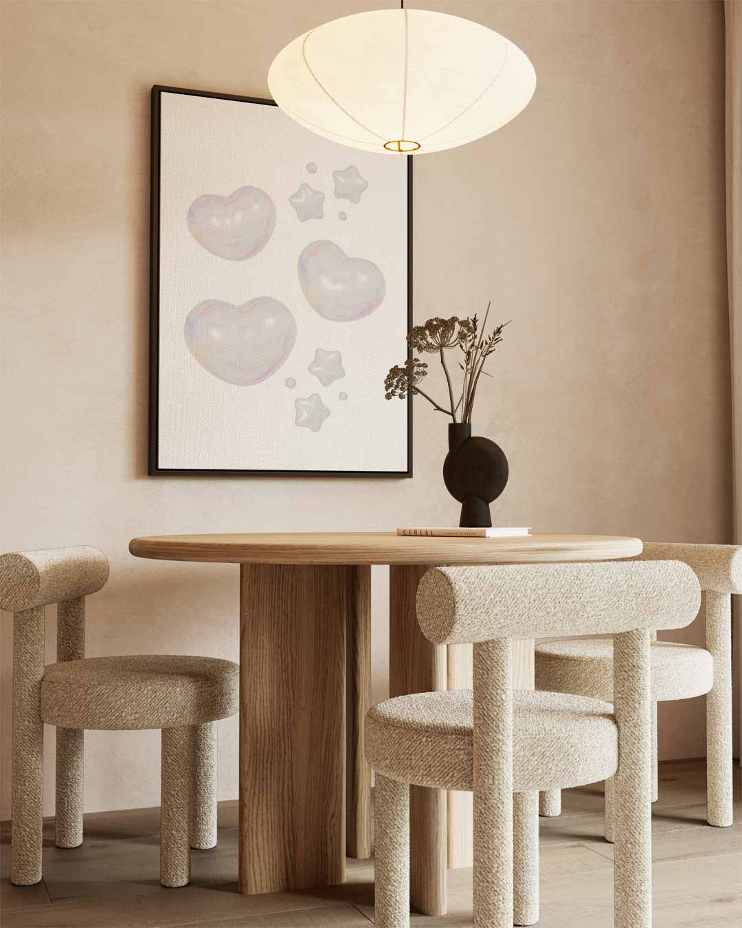 Magische Hartjes en Sterren Kunstwerk-canvas-dibond-plexiglas-wanddecoratie-WallArtistic