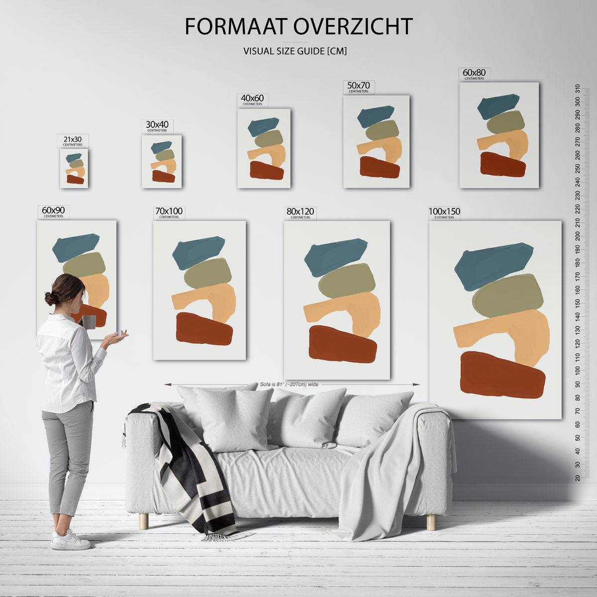 Gestapelde vormen Poster
