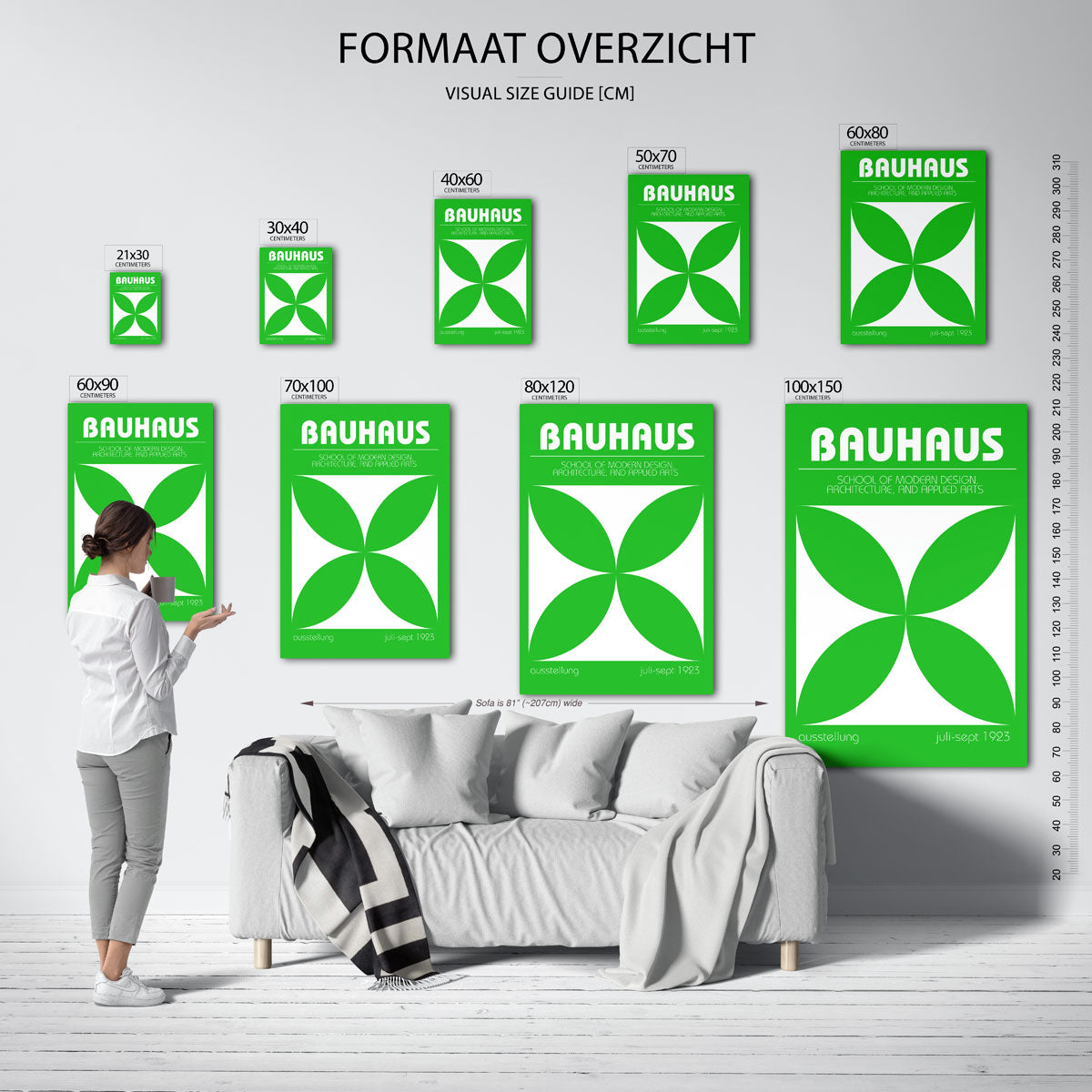Groene vormenbalans Poster