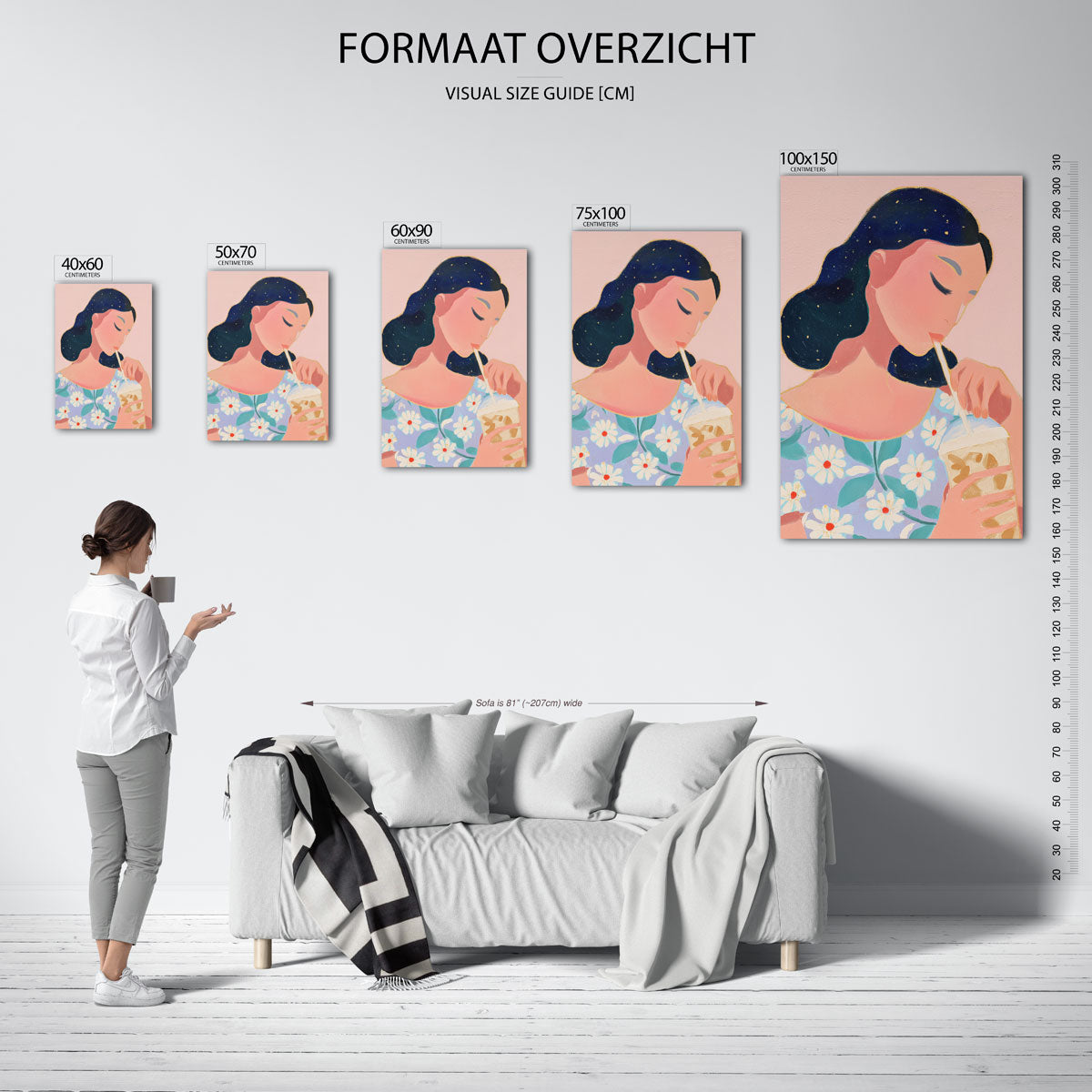 Dromerige vrouw Kunstwerk