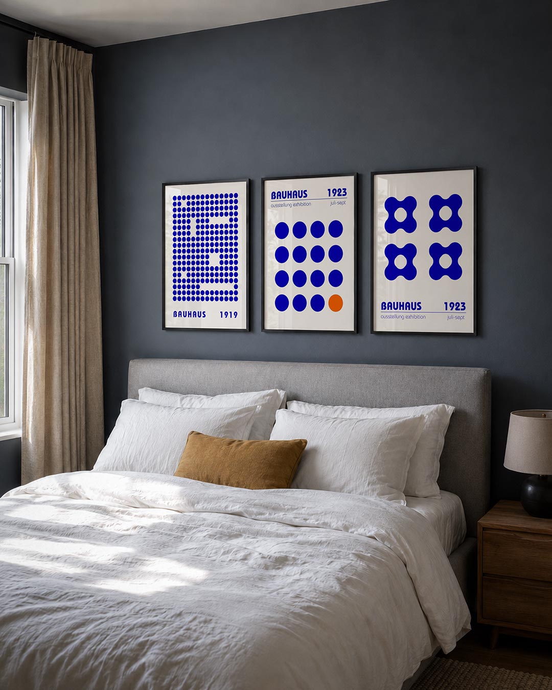 Puntpatroon blauw Posterset